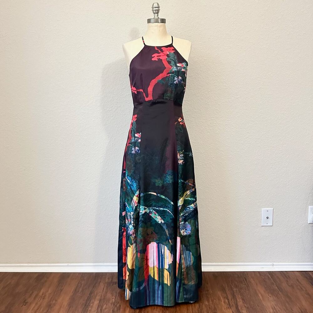 MOULINETTE SOEURS ANTHROPOLOGIE Cadence Maxi Dress Floral Artsy Party